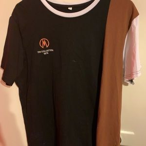 black brown and white mens tee